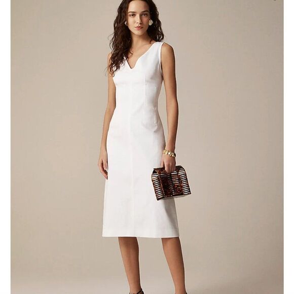 J. Crew Corset midi dress in stretch twill A Line Preppy Office Size 2 - Picture 1 of 10